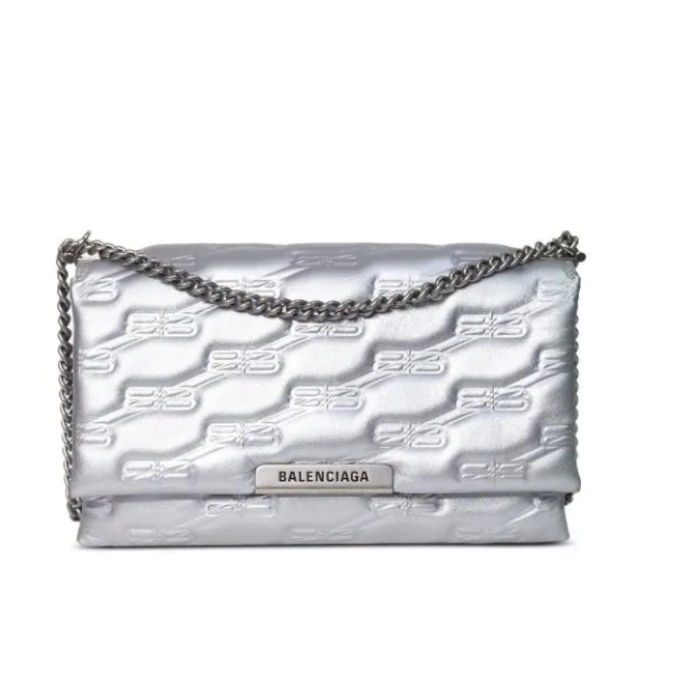 NWT Silver BALENCIAGA Triplet BB monogram shoulder bag - Picture 10 of 12